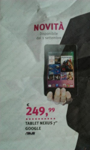 Google Nexus 7 - la settimana prossima il lancio in Italia a 249 euro