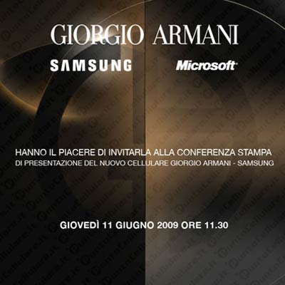 Samsung - in arrivo uno smartphone Armani con Windows Mobile