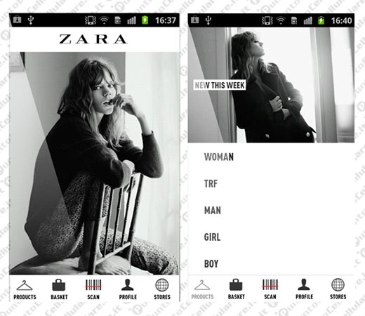 L'applicazione Zara in esclusiva sui tablet e smartphone Samsung