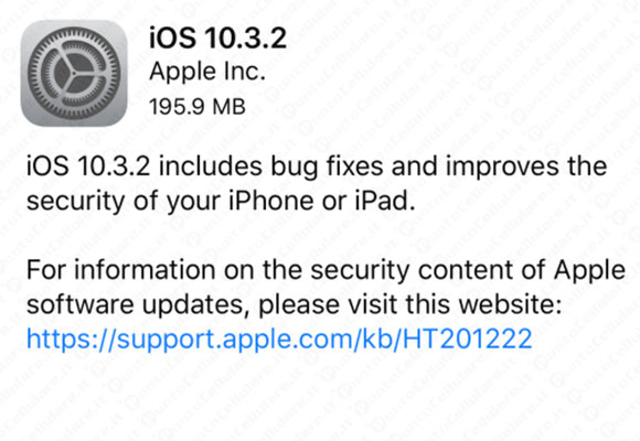 iOS 10.3.2 - Apple pone fine ai 'downgrade' da parte degli utenti